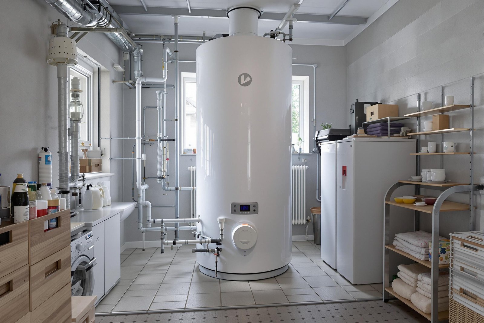 Chaufferie avec ballon d'eau chaude suivie en entretien